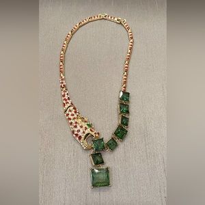 Eye Candy LA Leopard Crystal Statement Necklace